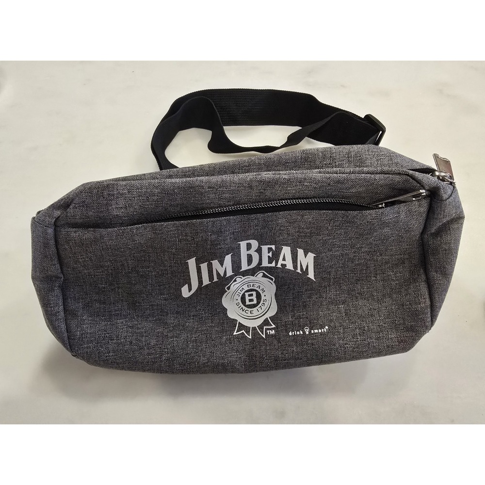 Jim Beam grey Fanny Pack, Belt Bag, New! promo, no box